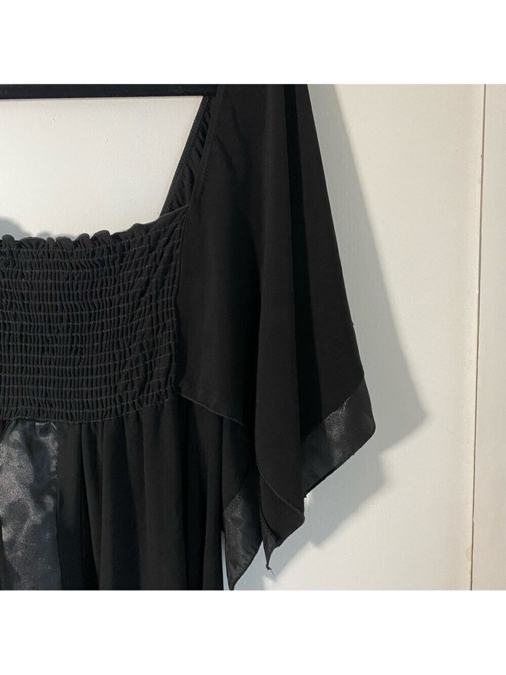 Whimsigoth Fairy Witchy Dark Feminine Dots Tunic Top Small Black Stretch Knit - Picture 4 of 11